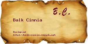 Balk Cinnia névjegykártya